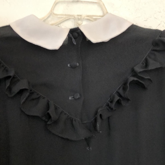 Vintage Peter Pan collar 60’s sheer ruffle midi dress. - Picture 6 of 9